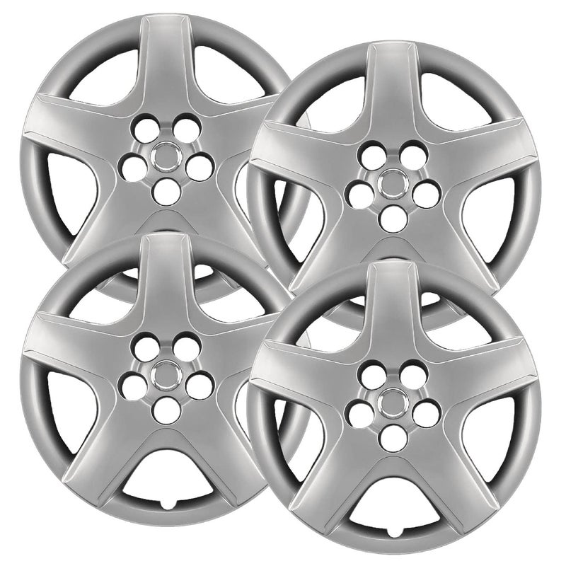 Hubcaps.com Premium Quality 16" Silver Hubcaps/Wheel Covers fits 2003 2004 2005 2006 2007 and 2008 Toyota Matrix, Heavy Duty Construction (Set of 4) 61119AMS-4 - Image 1